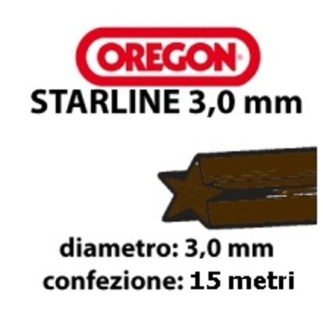 Vendita online Filo stellato Oregon per decespugliatore diam.3,0x15 mt.